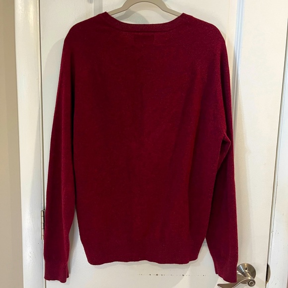 Buttoned Down Cashmere V Neck Pullover Sweater Sz Men’s L Maroon/Black Marled - Picture 2 of 9